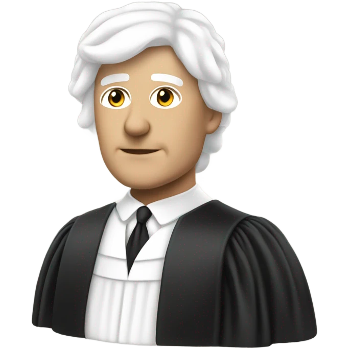 white UK judge upper body white wig at an angle  emoji