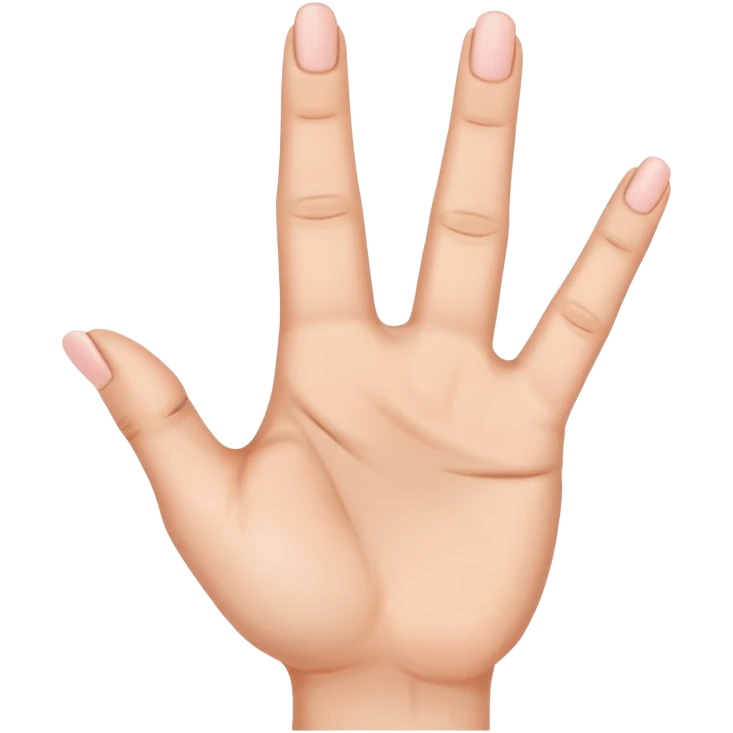 Fais-moi demain coller les unes à côté des autres. La première main gauche le pouce, l’index, majeur sont levé alors que l’annulaire et auriculaire sont repliés. Reproduit la même chose pour la main droite. emoji