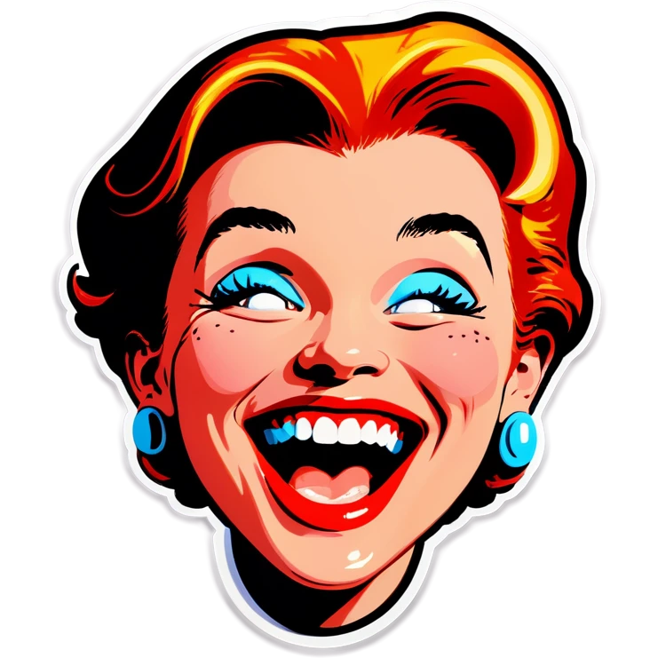 Pop art Giggling emoji
