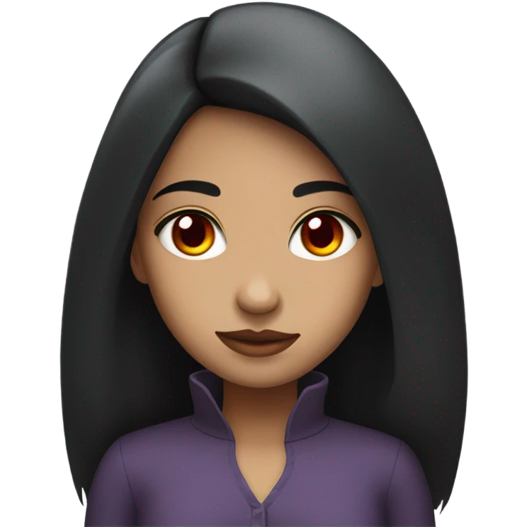 Low red eyes black haired girl emoji