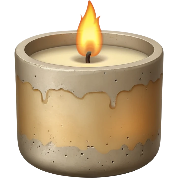 Scented Candle in beige concrete vessel emoji
