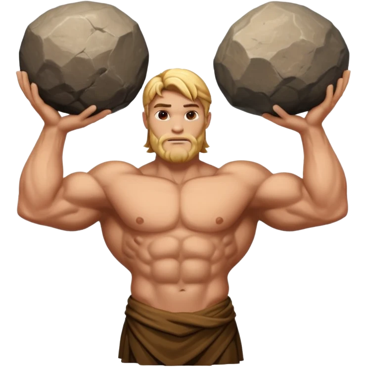 Atlas the greek god with a big rock  emoji