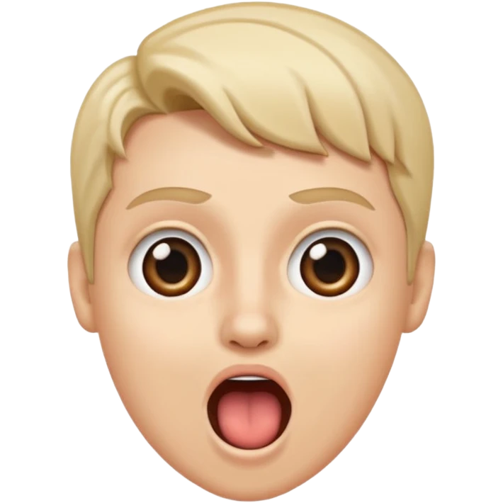 hand pointing towards me but flat and a face that is surprised with mouth open  emoji