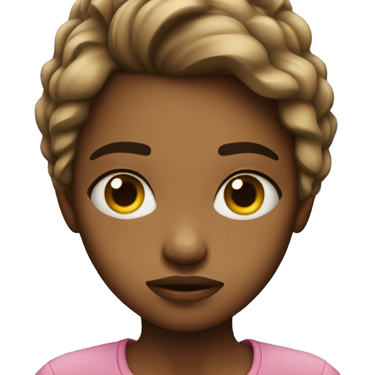 Girl with disappointment face emoji