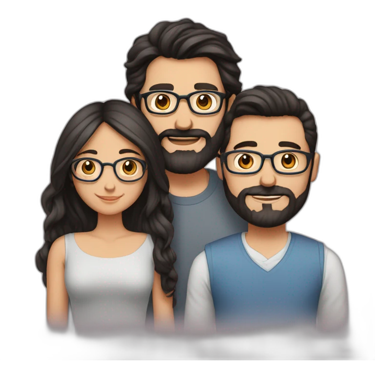 couple-in-love.-she-has-dark-shoulder-length-hair-blue-eyes-wears-glasses.-he-has-square-dark-hair-three-day-beard-wears- emoji