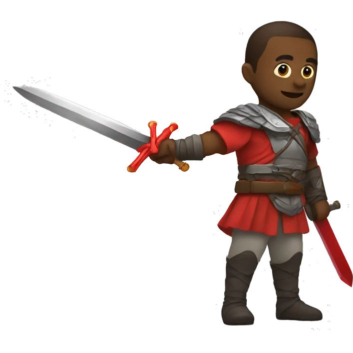 a  fighter holding a red sword emoji
