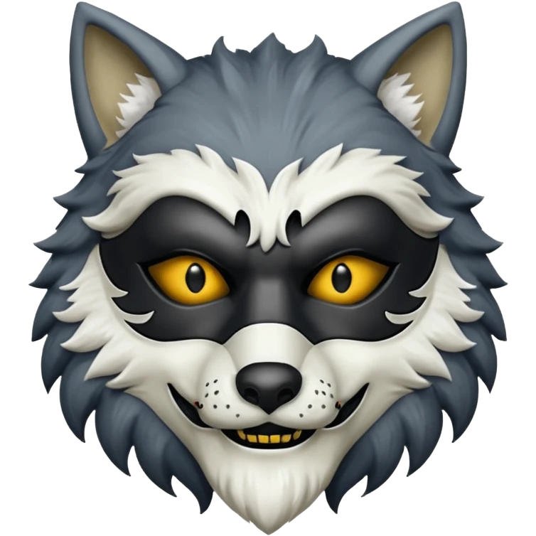 wolf face with a Guy Fawkes mask emoji