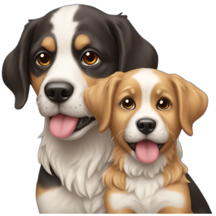 Chien avec son chiot emoji