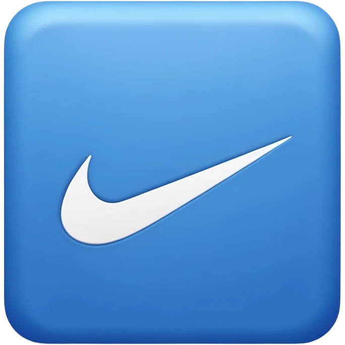 cuadrado azul que tenga dentro un logo de nike blanco emoji
