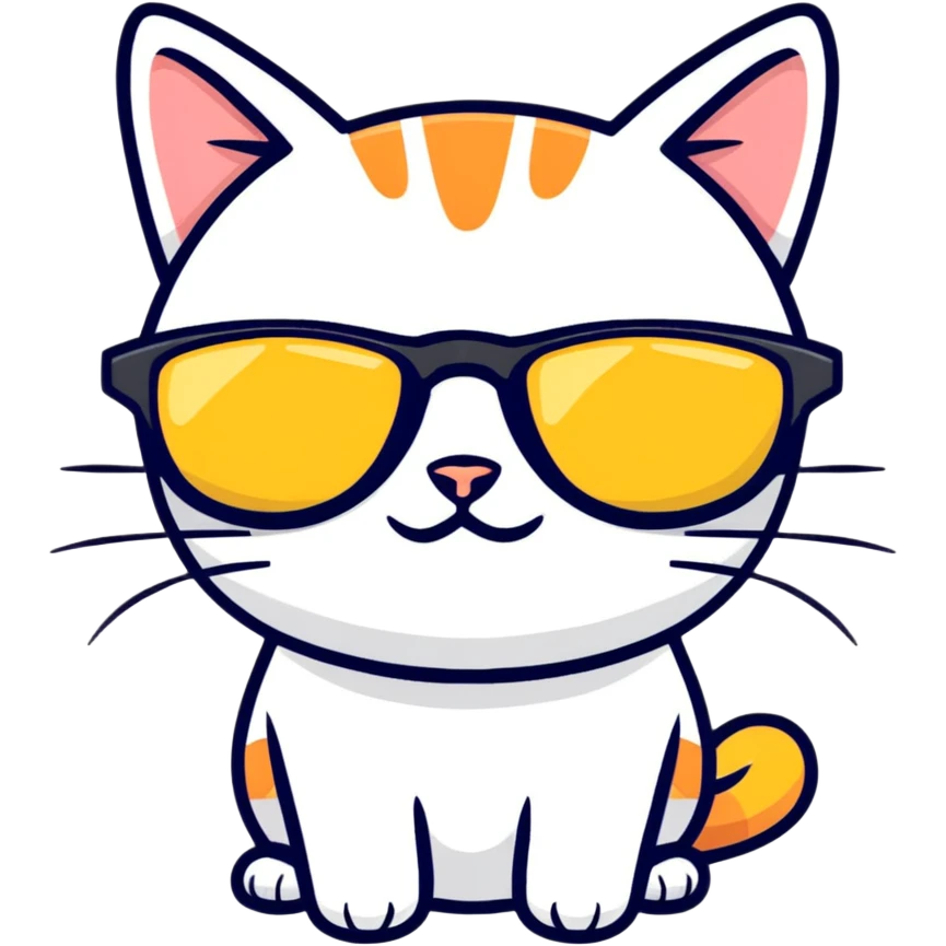 Cat with sunglasses emoji