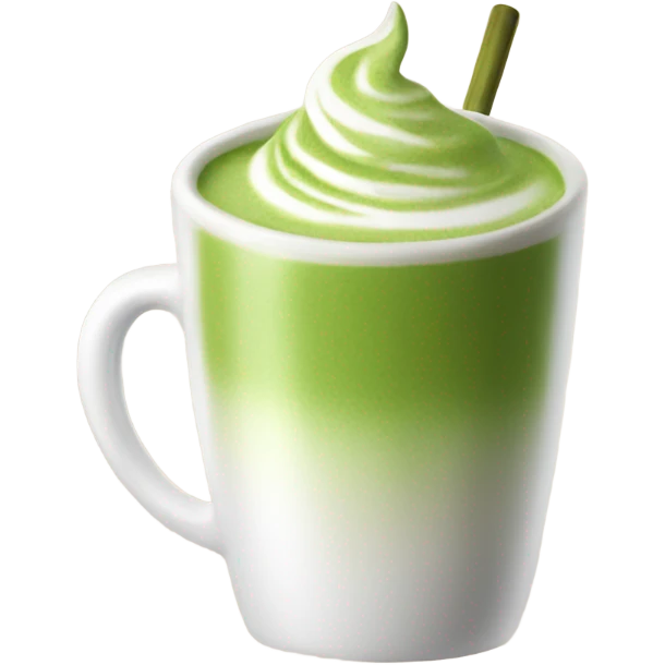 Realistic Matcha latte in white mug emoji