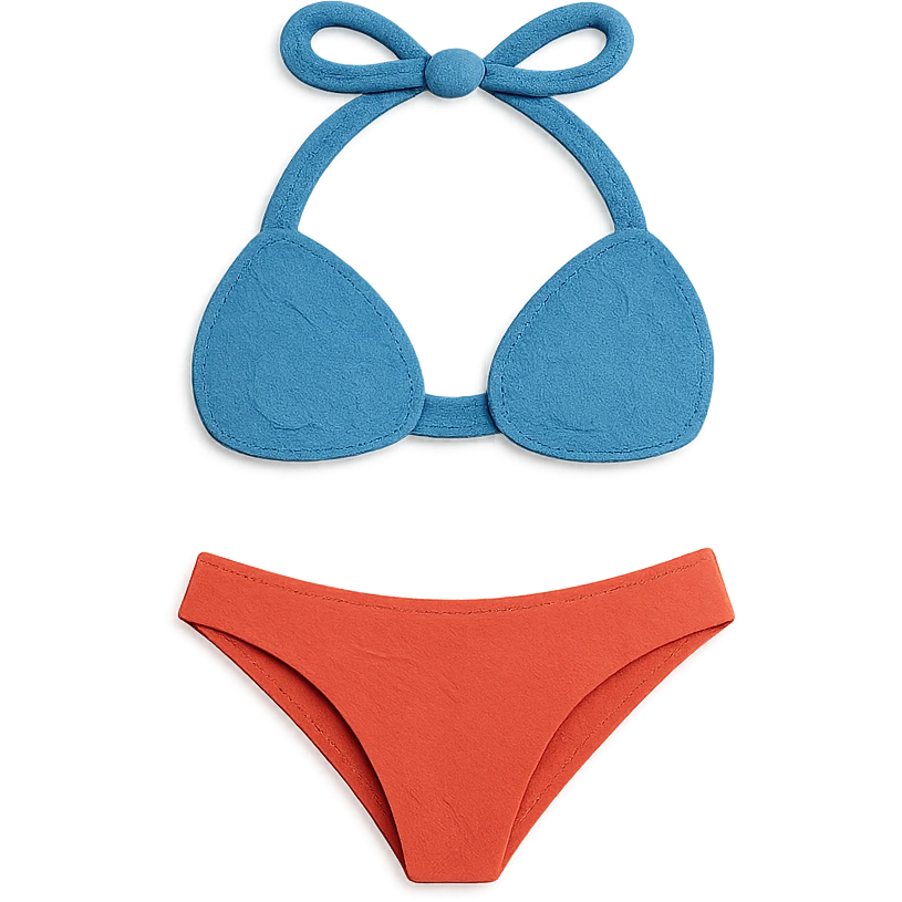 illustration of a bikini in paper-craft style emoji