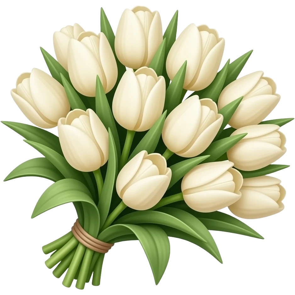 a cream bouquet of tulips emoji