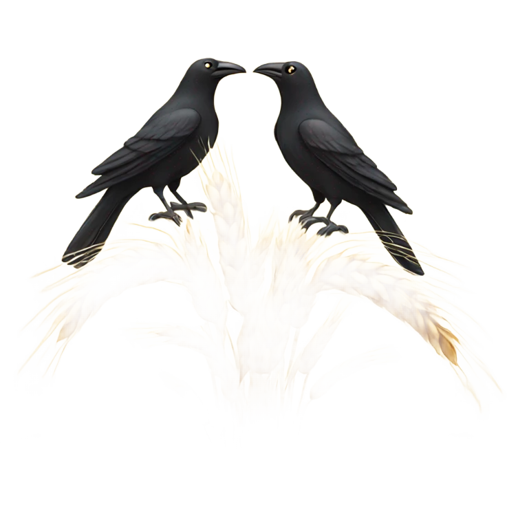 Wheat with crows emoji