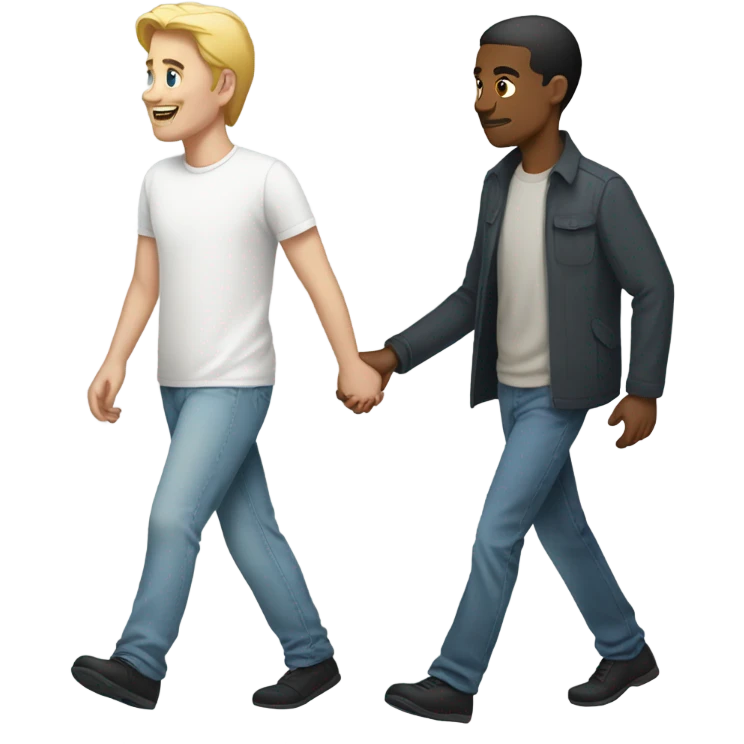 white skin man walking with his friend emoji