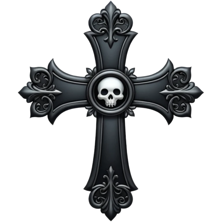 black goth cross emoji