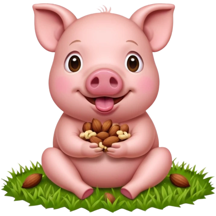 pig eating nuts emoji