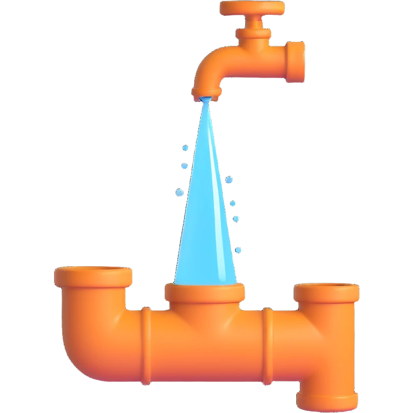 
3D render of a cracked pipe with water dripping from it, Pixar-style, clean and realistic, soft reflections, isolated on white background, professional and colorful

 emoji