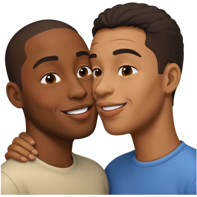 2 black guys kissing emoji