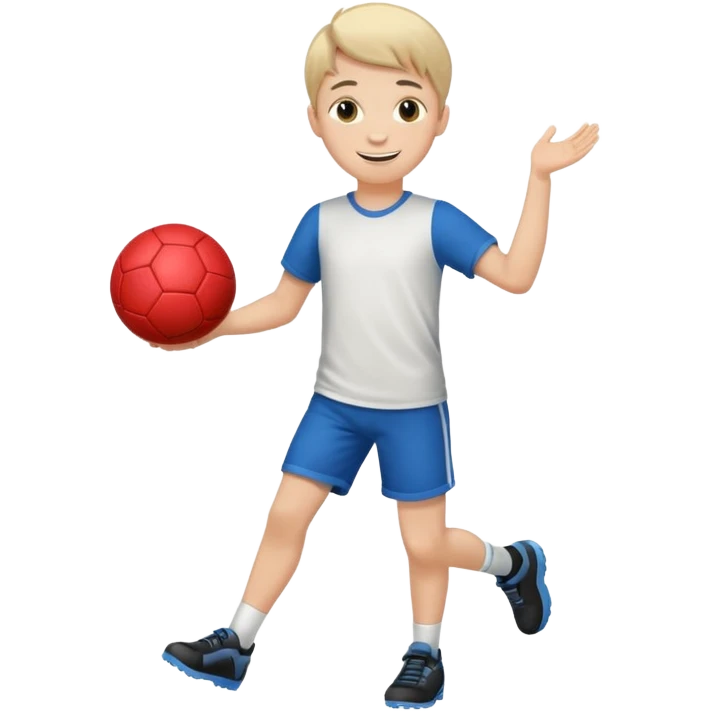 Boy with a ball in his hand full body emoji