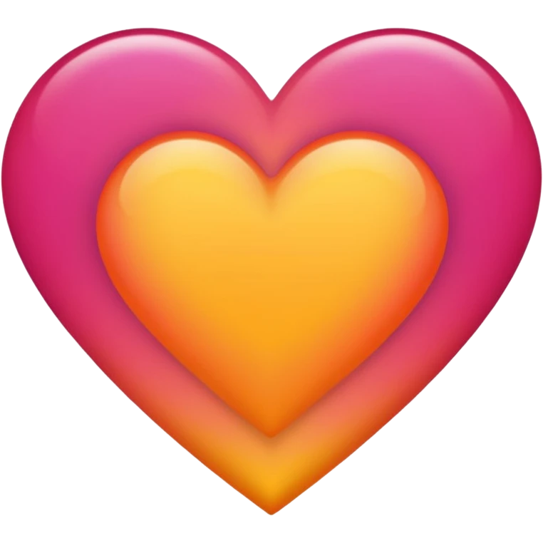 Bright yellow to orange to dark pink gradient heart emoji