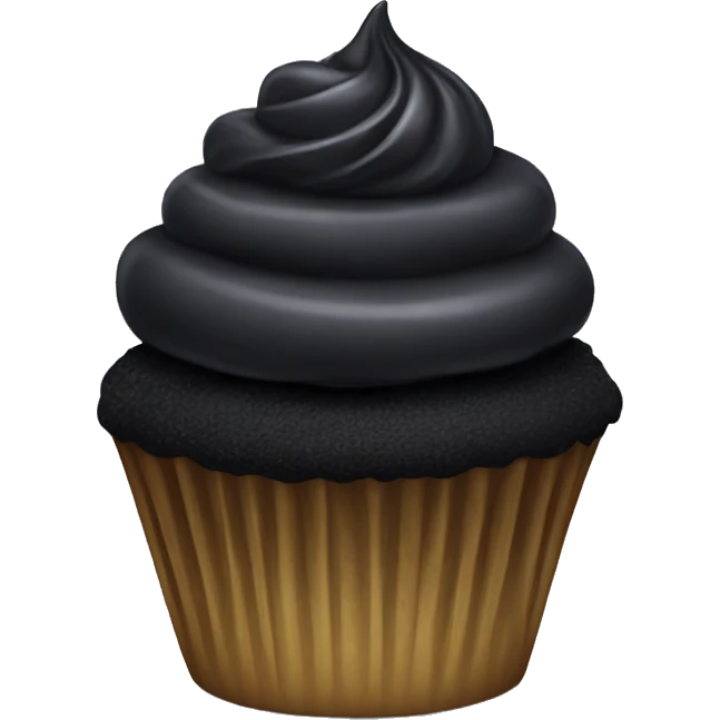 Black cupcake emoji