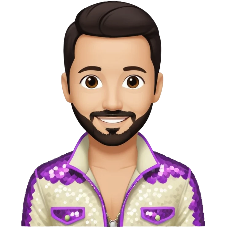 AJ McLean from Backstreet Boys with dark brown hair, ivory sequin outfit emoji