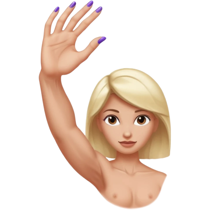 Female arm with muscle and manicured hands  emoji