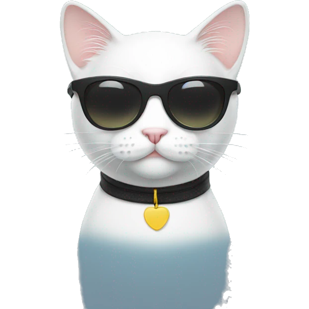 White cat with sunglasses  emoji