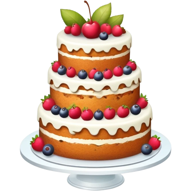 Naked fruit cake with three tiers  emoji