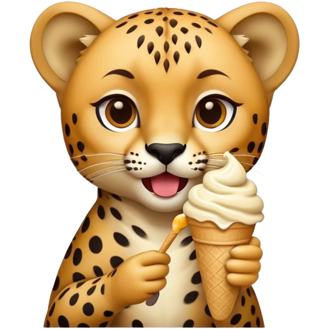 Cheetah eating ice cream  emoji