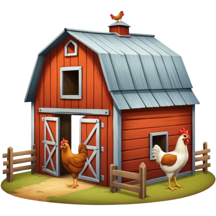 Chicken-barn emoji