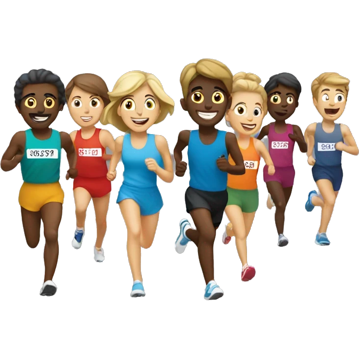 Group running Marathon emoji