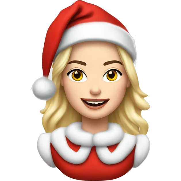 Margot Robbie as santa claus emoji