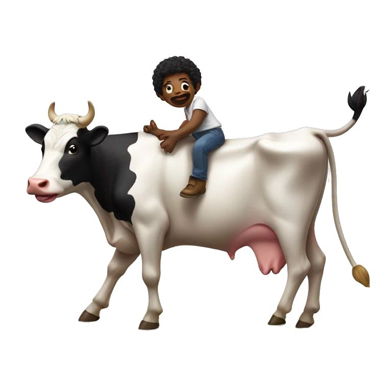 cow dacing whit a gay emoji