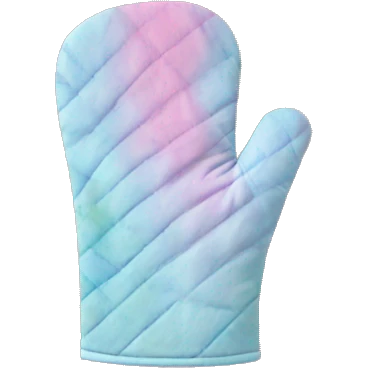 Realistic pastel tie dye oven mitt. emoji