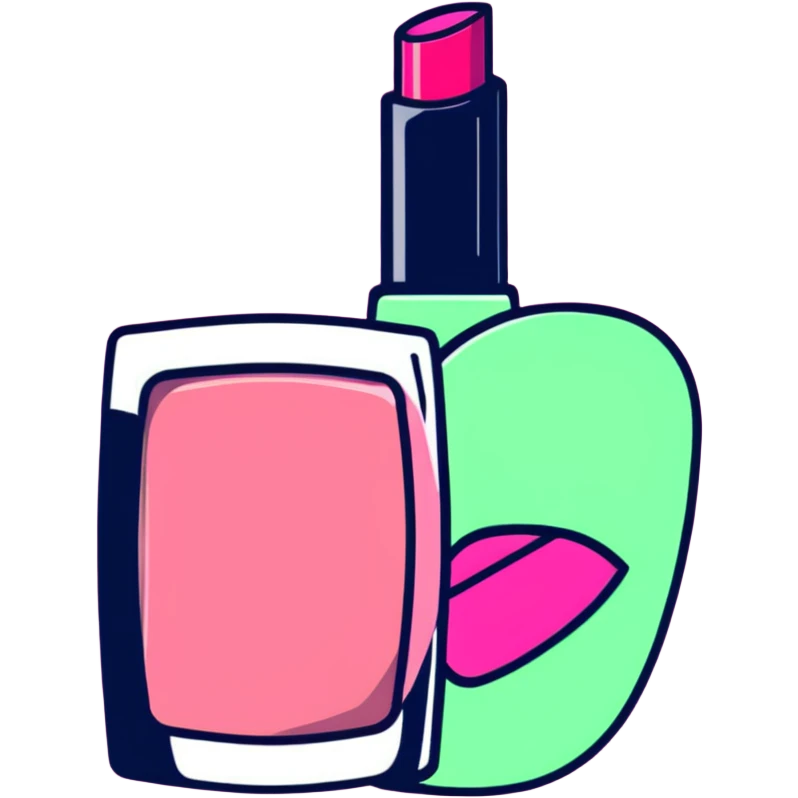 Pink AVON beauty collection with pink lipgloss, pink nail polish, and pink compact emoji