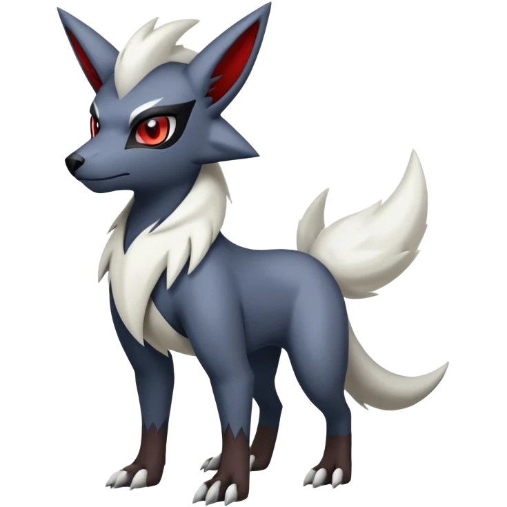 Edgy cool Absol-Zorua-Zangoose-Houndour-Poochyena-creature-hybrid full body  emoji