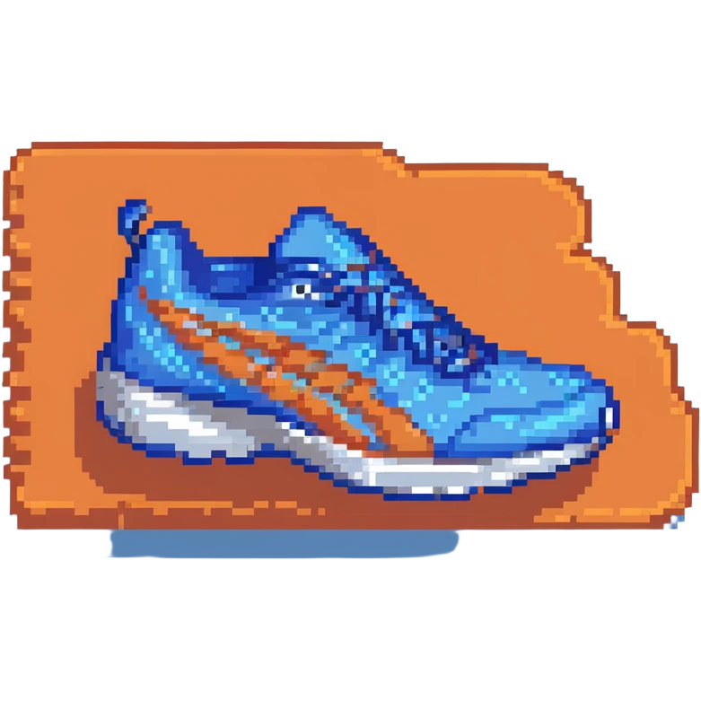 blue running shoe pointing right with 3D effect emoji