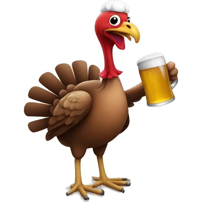 turkey drinking a beer emoji