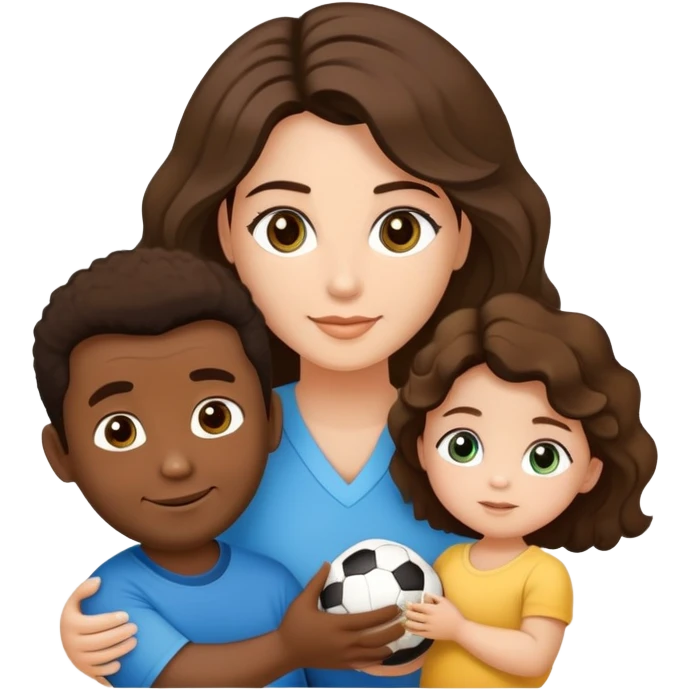  Casal com bebê. 1 homem e uma mulher e um bebê. O homem tem pele clara olhos castanhos e cabelo grisalho. A mulher tem pele morena clara, cabelos cacheados e castanhos. O bebê tem cabelo baixinho e loiro, olhos azuis e pele clara.  emoji