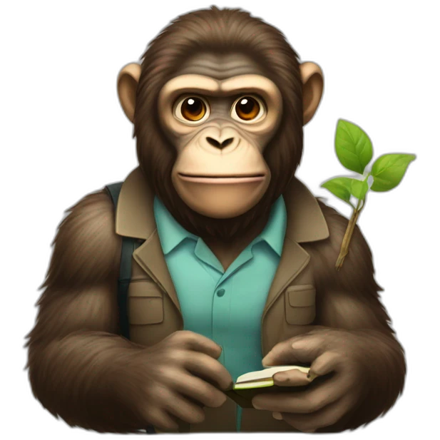 Ape as a biology teacher emoji