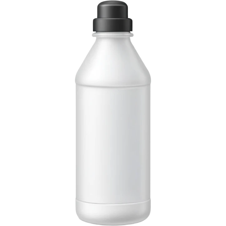 small upright plastic bottle with pointed cap or brush applicator, matte white or pale beige tones, slim slightly cylindrical shape, school or office use, tip with small bead of opaque liquid, no text or extras, apple emoji style, soft lighting, subtle shadows, transparent background, emoji scale emoji