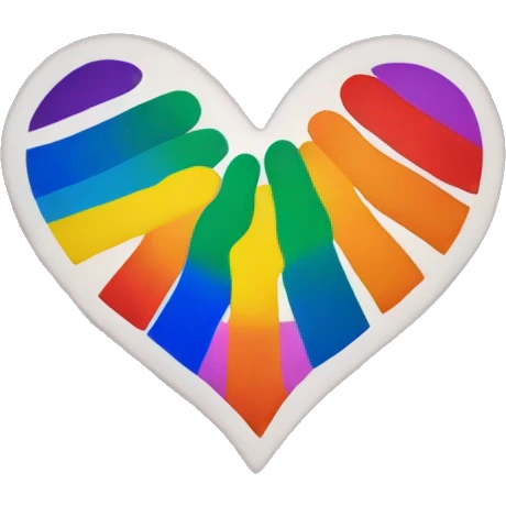 Pride flags heart hands emoji