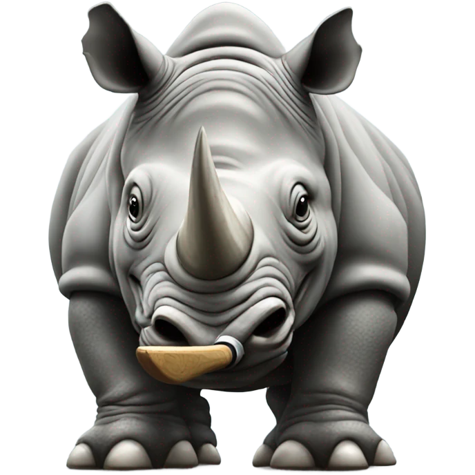Hockey playing rhino emoji