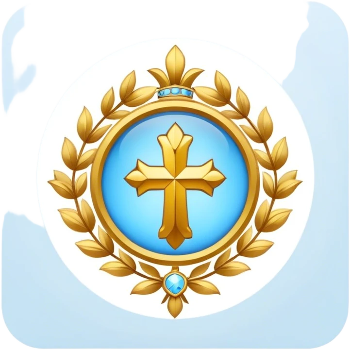 saint emblem light blue emoji