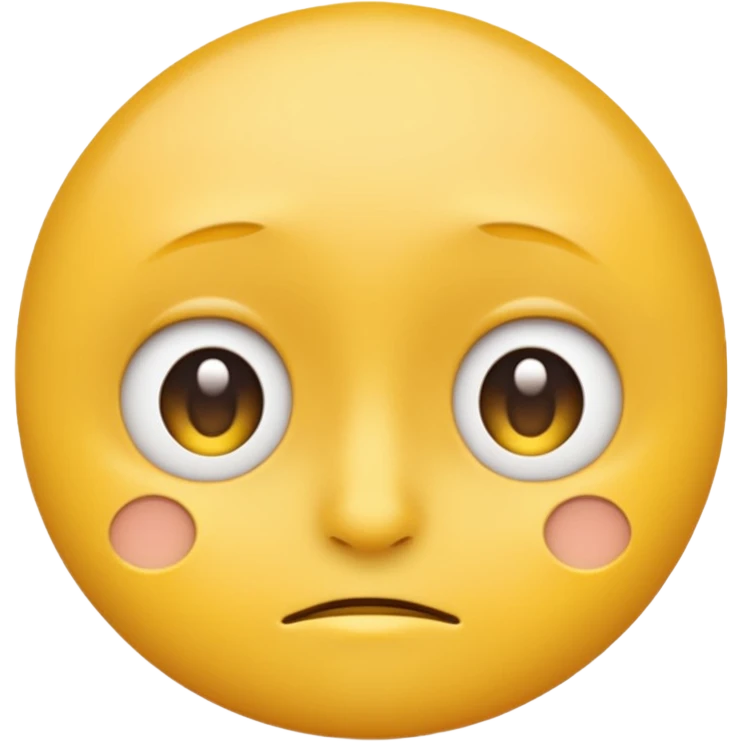 Generate me a blank face emoji with the upper eyelid half closed make it the original yellow emoji remove the nose emoji