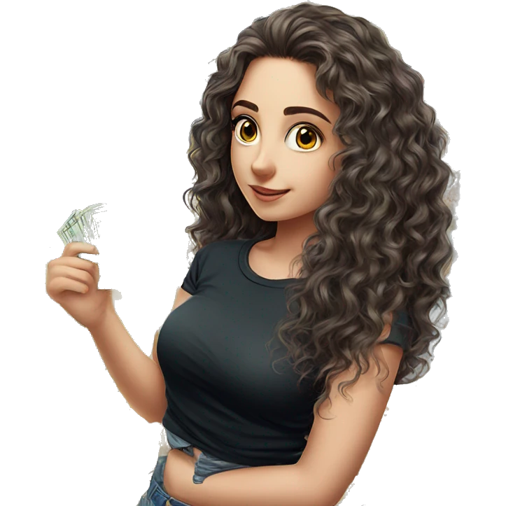 girl with curly black hair emoji