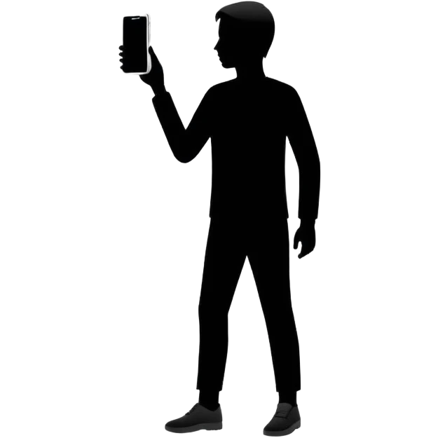 Minimalistic flat vector icon, iOS style, thin black outline on white background. Person silhouette. Black, completely monochrome, matte.  emoji