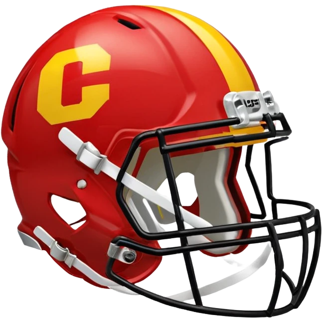 college football player helmets red & yellow mix emoji